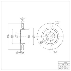 Volvo V70 Brake Rotor (1) - Rear - R1 Concepts - Plain - `04-`07